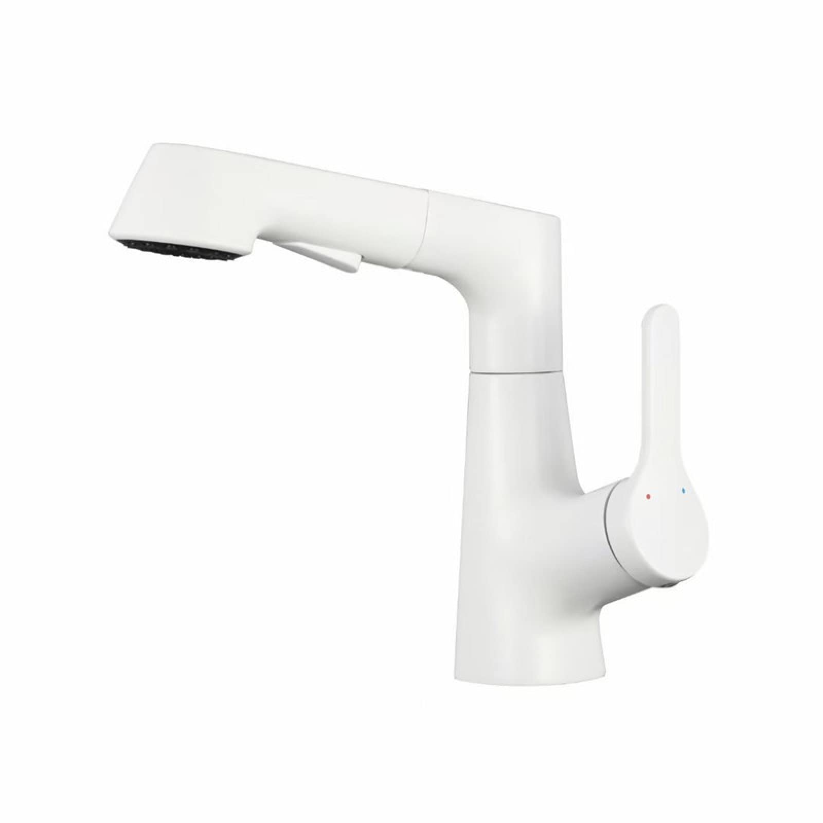 Robinet salle de bain monotrou avec douchette extractible et mitigeur eau chaude et froide