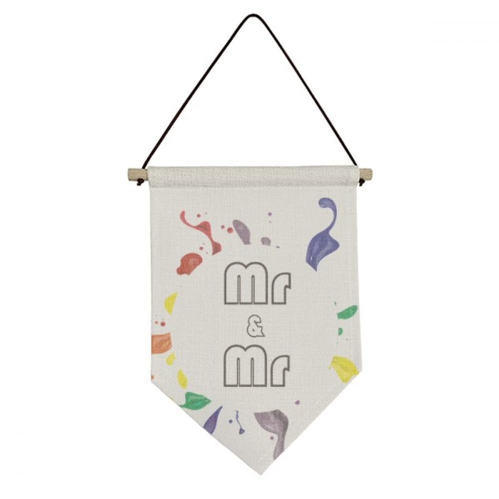 Drapeau arc-en-ciel LGBT Mr & Mr, le cadeau de mariage en toile suspendue