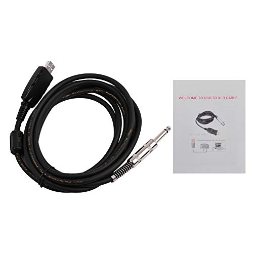 Cabo de áudio, Romacci Cabo USB para guitarra Andio Interface USB macho para 6,35 mm (1/4 pol.) Cabo
