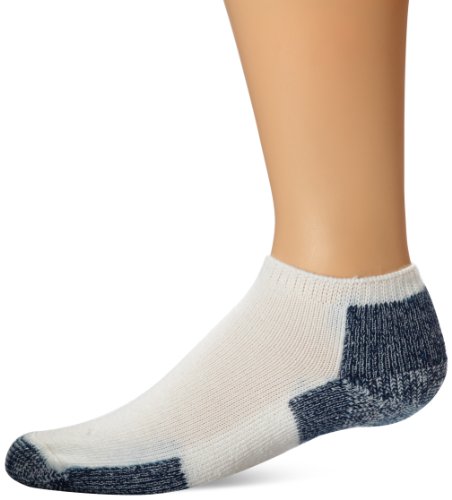 Thorlos Unisex JMM Running Thick Padded Low Cut Sock, White, Large