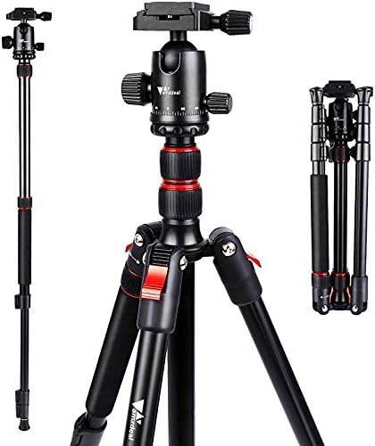 Amazon カメラ三脚 Amzdeal プロ級 アルミ合金 三脚 一脚 軽量4段 360回転自由雲台 逆向き折畳 持ち運び便利 コンパクト8kg耐荷重 全高162cm 安定性 旅行 登山 花見 収納ケース付き 一眼レフ デジタル ビデオカメラ用 Canon Nikon Sony Pentax Olympusなど対応