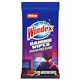 Windex Gaming Cleaning Wipes, Pre-Moistened Wipes to Instantly Clean all Gaming Gear and Electronics, Resealable Packaging for a Freshness Lock, 25 count (Pack of 1)