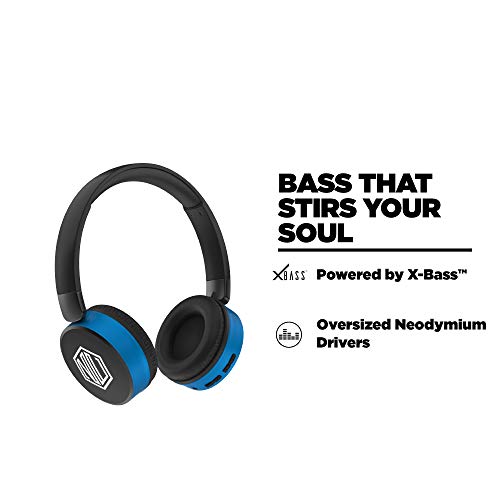 Image of Nu Republic Dubstep Wireless Headphones with Mic (Blue and Black)