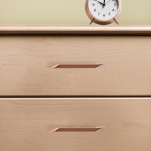 Image of LAPO 10 Inch Handles for Cabinet Drawer Use, Ideal for Kitchen and Wardrobe Application, Scratch Free Surface, Easy Mounting, 3 Years Warranty (224mm, PVD Rose Gold Finish, Pack of 3) - Twist