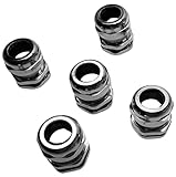 Alkan M25 x 1.5 (MESSING-Metall) Kabelverschraubung, 5-tlg. / Kabeldurchführungen mit Gegenmutter für Kabeldurchmesser 10 mm bis 14 mm und Einbaudurchmesser 25 mm bis 25.2 mm IP68 (METRISCH)