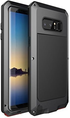 B4Uebuy Alloy Aluminum Metal Case Compatible WIth Galaxy Note 8 , Shockproof Extreme Hybrid Full Body Military Rugged Heavy Duty Dual Layer Screw Bumper Cover for Samsung Galaxy Note 8 (Black)