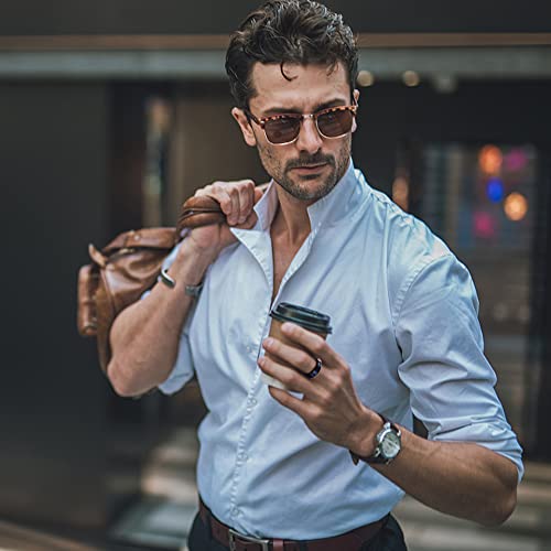 Florideco 8Mm Spinner Fidget Ring For Men Women Black Stainless Steel Anxiety Rings Chain Inlay Norse Viking Rotating Rings Stress Relieving Wedding Promise Band Rings Size 7-14 #TOP3