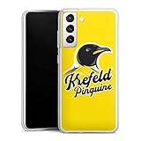 DeinDesign Silikon Hülle kompatibel mit Samsung Galaxy S21 FE Case transparent Handyhülle Eishockey Krefeld Pinguine Sport