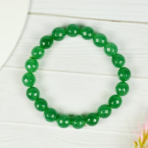 Image of Reiki Crystal Products Certified Natural Crystal Stone Diamond Cut /Faceted 10 mm Beads Bracelet for Men & Women | Reiki Charged Gemstone Jewellery | Multiple Stone Variants Available