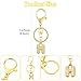 Echoed Elegance Gold Bubble Initial Keychain For Women Handbag Purse Bag Charms Fashion Alphabet Keychain Accessories With Sparkly Zircon Gold Letter A-Z Gift Cap J