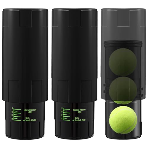 Image of Soulchen Tennis Ball Pressurizer - Tennis Ball Storage Canister Holds 3 Balls Under 14 Psi Pressure, Reusable Stuff for Bounce Retention, Lightweight & Durable