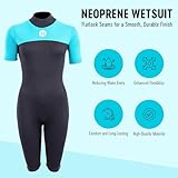 Two Bare Feet Women's Thunderclap 2.5mm Summer Shorty Neoprene Wetsuit - Ideal for Surfing, Swimming & Watersports - Lightweight, Flexible & Durable Design (XX-Large, Aqua/Black) - Image 4