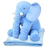 BREEZEE Peluche Almohada Incluye Cobija Manta para Bebé, Tamaño Grande, Peluche de 65 cm y Manta de 90 x 80 cm, Peluche...