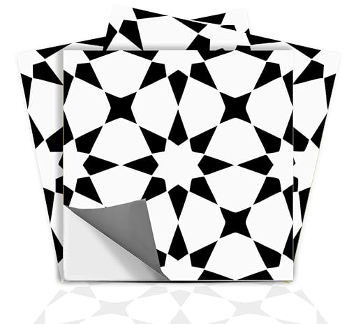 Pacific Black Bleucoin Peel and Stick Tile Stickers for Kitchen Bathroom Backsplash Removable Eco Friendly Decals, DIY Vinyl Renters Home Décor Pack of 24 (4