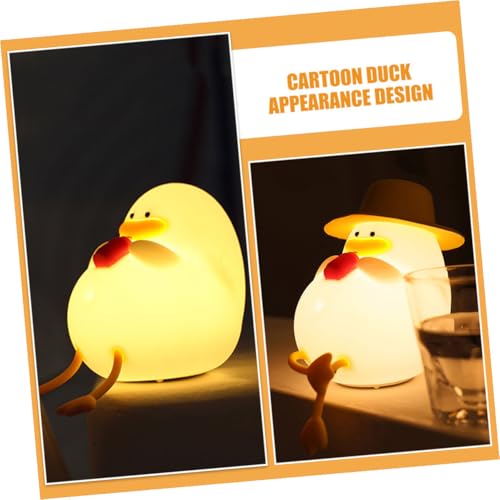 Lámpara de mesa de noche silicona forma pato recargable miniatura 4