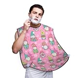 Beard Bib Apron Hair Catcher for Men - Pink Holiday Joy Beard Hair Catcher for Sink Non-Stick Cape for Shaving For Grooming Mens Accessories with 2 Suction Cups
