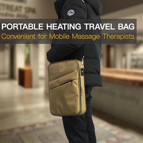 Goodtar Portable Massage Stone Warmer Set, 20 Pcs Basalt Hot Stones with Heater Kit, Electric Hot Stones Warmer Massager for Professional/Home Spa, Digital Controller Heating Travel Bag (Brown) - Thumbnail 7