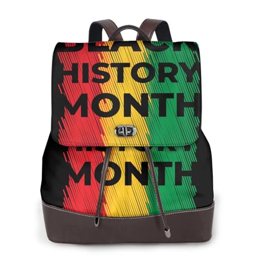 Black History Month Microfiber PU Leather Backpack Lightweight Daypack Bag for Travel Business Commute Gym