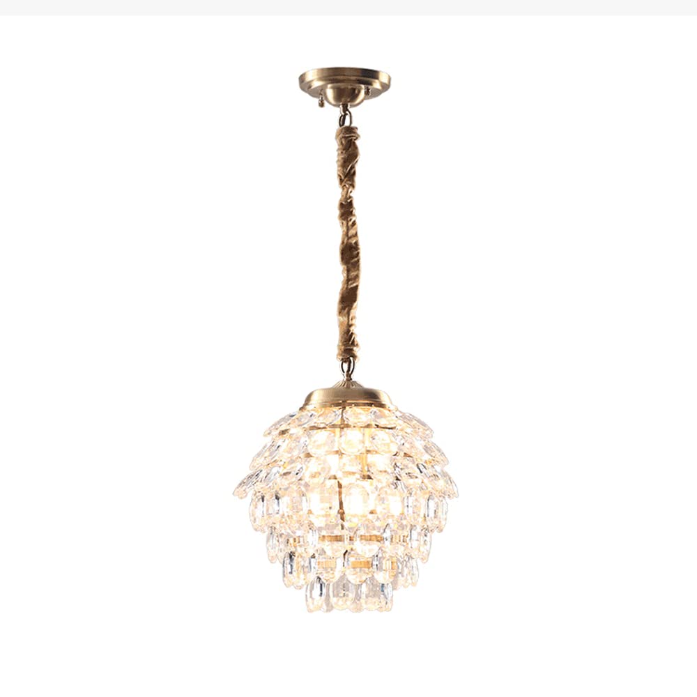 Lustre Français Moderne en Cuivre Pur et Cristal Élégant pour Salon