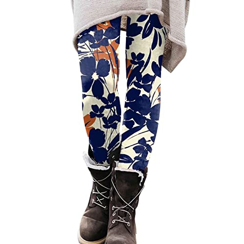 Pantalones de yoga para mujer con bolsillos, pantalones deportivos para mujer, informales, estampados, cintura alta, leggings deportivos, pantalones de yoga, pantalones de vestir altos, azul, L