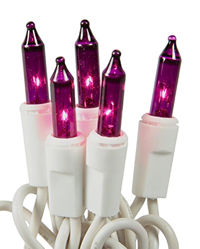 Dobar Holiday Pride Pinkish Purple Lights on White Wire - Indoor/Outdoor Use - Set of 100 - UL Listed