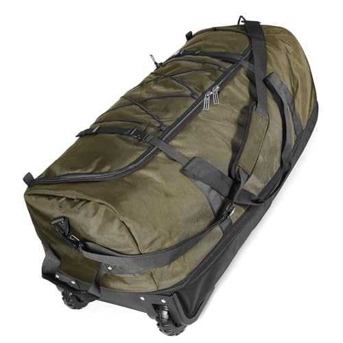 Vrtisa 110L-140L Foldable Oxford Rolling Duffle Bag, Green