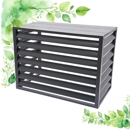 Outdoor Air Source Heat Pump Cover - Aluminum for AC Units Trash Can Shell Flower Stand Shutter Frame (Louver Top L100*W50*H70)