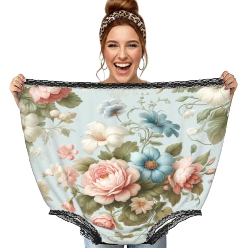 Cadeaux surdimensionnés pour briser la glace avec la granny culotte noir aquarelle floral