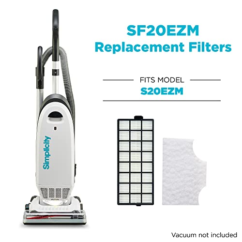 Simplicity Vacuums Genuine SF20EZM Filter Set with HEPA Media for Allergy Upright Vacuum Cleaner, S20EZM Replacement Filter Only