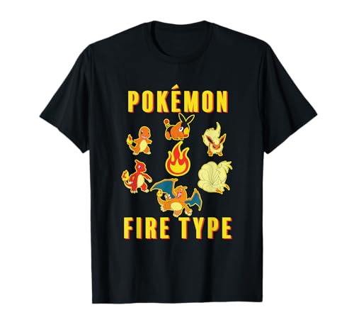 Pokémon Fire Type Pocket Monster Flaming Icons T-Shirt