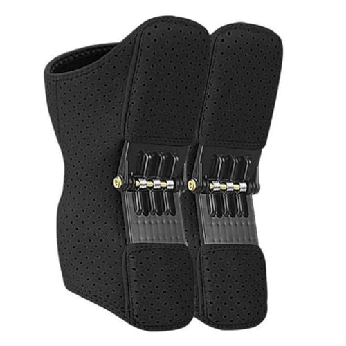 Psmpeng Knee Assistive Device, Knee Booster for Men & Women,Brace Joint Support Spring Stabilizer for Climbing, Squatting, Weak Legs, Arthritis Pain, 1 Pair(Black)
