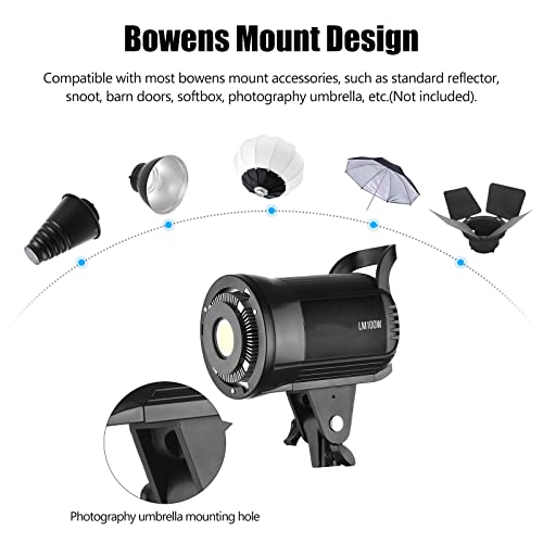 Andoer LM100W Studio LED Video Light 5600K Dimmable, 100W LED Fotografia Preenchimento Luz Contínua