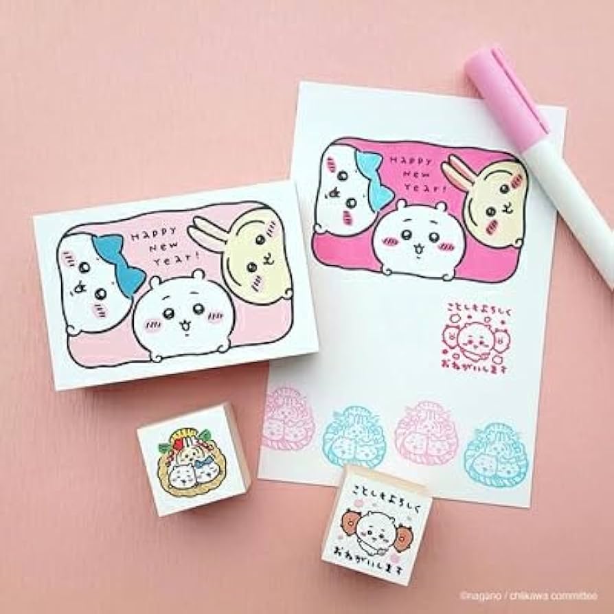ちいかわ 2025年 年賀 年賀状 スタンプ 6種類セット へび年 ハンコ Amazon.co.jp: 2025年 年賀 はんこ ちーかわ 「へび年」 CKN