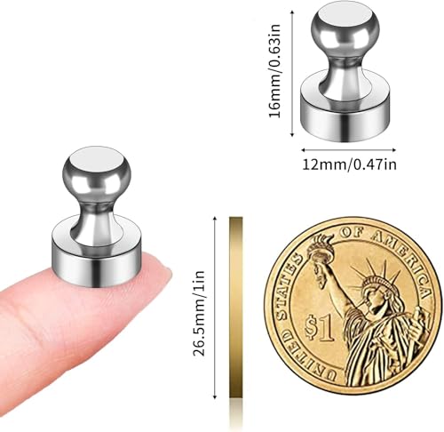 Image of Mini Fridge Neodymium Magnets with a Storage Box Cone Handle for Kitchen Magnetic Board Whiteboard Noticeboard and Office Craft (12)