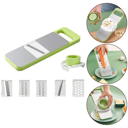 Cortador manual de vegetales 5 en 1 con cuchillas de acero miniatura 3
