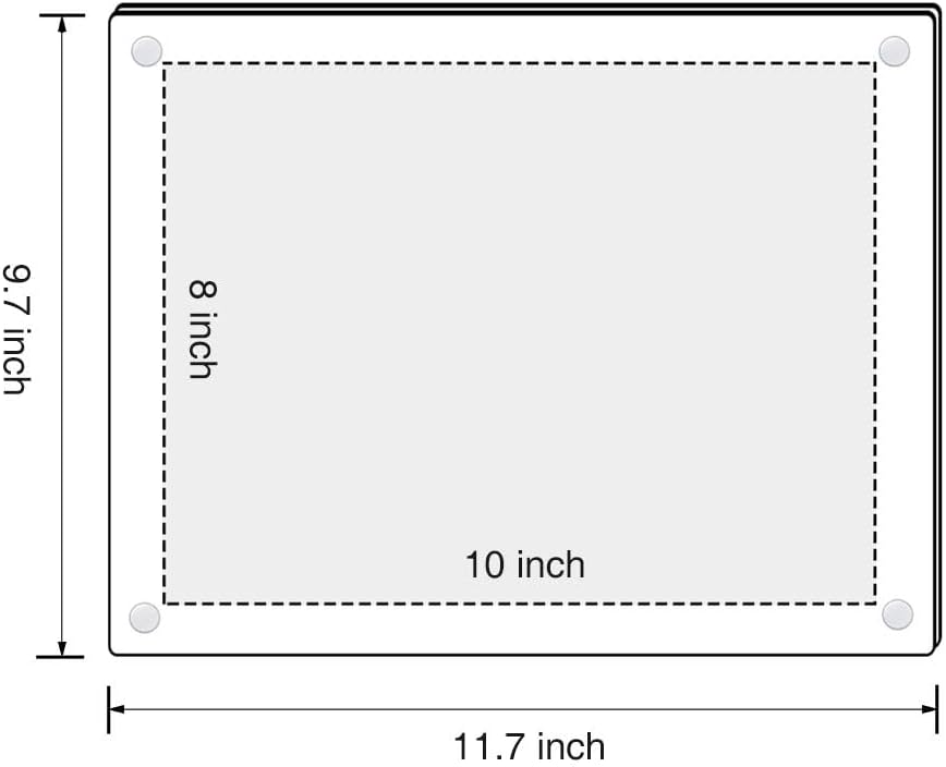NIUBEE Clear Acrylic 8x10 Wall Mount Picture Frame, Floating Frames for Photography Display (Full Frame is 9.7x11.7 inch)