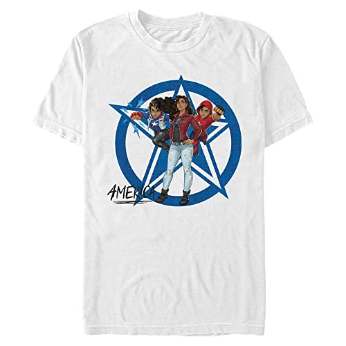 T-shirt Marvel America-Chavez grand confort en coton blanc 3XL pour homme fort