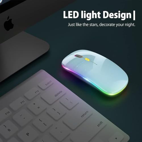 Image of LED Wireless Mouse, Slim Silent Mouse 2.4G Portable Mobile Optical Office Mouse with USB & Type-c Receiver, 3 Adjustable DPI Levels for Notebook, PC, Laptop, Computer (Blue)