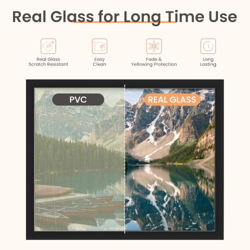 Image of upsimples 11x14 Picture Frame, Gallery Glass Photo Frames Set of 3, Black | Fit 8x10 with Mat and 11 x 14 Photos, Gift for Christmas, Wall Decor and Table Display for Living Room, Hallway, Gallery