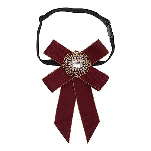 Didiseaon Fashion Bow Tie Pin Rhinestone Decorated Cravat Neck Tie Buckle Design Suitable for Formal Casual Wedding Occasions