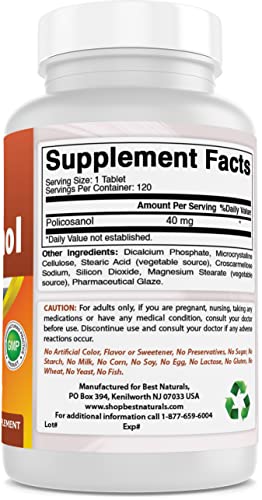Best Naturals Policosanol 40Mg & Green Tea Extract 500 Mg #TOP4