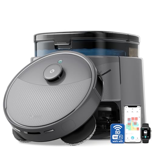 Product Image of the Lefant Robot Vacuum and Mop, 20000Pa Suction, 115℉ Hot Water Mop Washing&Drying,Smart Obstacle Avoidance, All-in-One Dock, 200RPM Spinning Mops, 5G WiFi/Alexa/APP/iWatch Control, M3 Max
