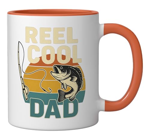 Taza de cerámica para papá divertido, 11 onzas naranja/blanco miniatura 2