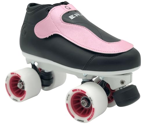 Image of Uniq Era Quad Speed Jam Roller Skates, ABEC7 Bearings | Removable tongue flaps, ABEC7 precision bearings, 62mm indoor speed wheels, lightweight composite outsole
