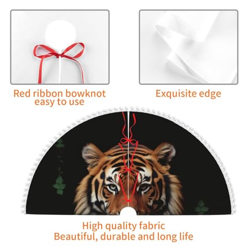 Décorations de sapin de Noël rustique et chaleureux tigre 122cm - 5