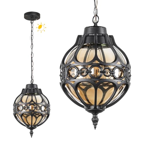 Outdoor Pendant Light, 9 in x 9 in x 13 in