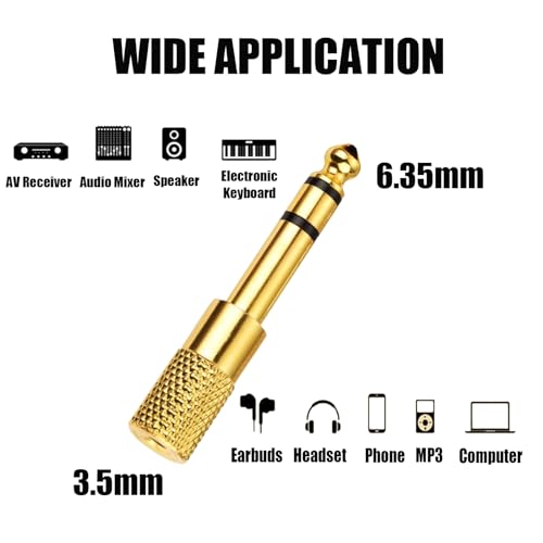 hrsyyl 8pcs Audio Jack Adapter 6.35mm to 3.5mm Auxiliary Audio Adapter Sets 4pcs 6.35mm Male to 3.5mm Female Audio Adapter and 4pcs 1/4 Female to 1/8 Male Headphone Adapter