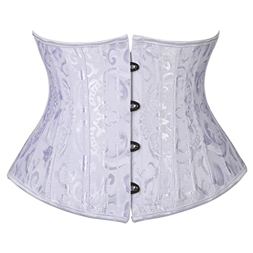 Corsé de acero jacquard corto estilo europeo con cuatro botones