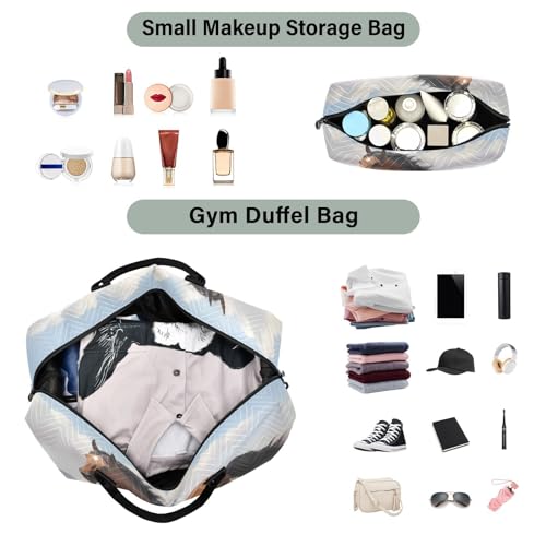 Large Travel Duffel Bag, Horse Racing Sports Tote Gym Bag, Shoulder Weekender Overnight Bag for Women Men, Carry On Luggage with Toiletry Bags4