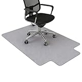 WEKUBA Office Chair Mat for Hardwood, 120 X 90 Cm Office Chair Mat for Carpet, Anti-Slip Chair Mat, Non-Slip TPR Rubber Backing Protector Chair Mat for Hardwood Floor, 4.5mm Thickness (Gray)